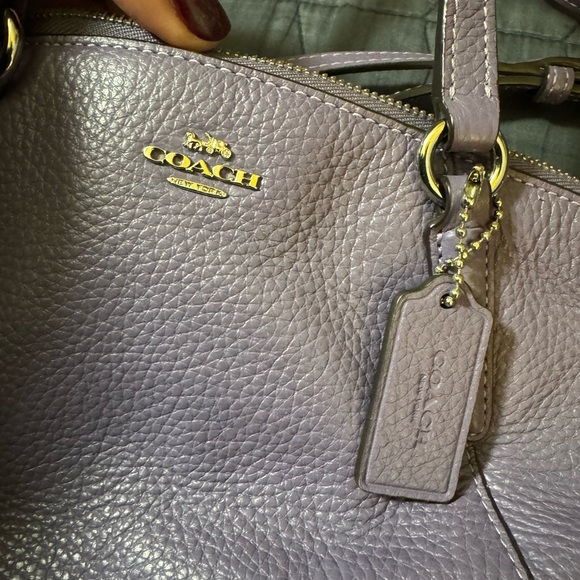 Lavender Coach Pebble Leather Crossbody Bag - Picture 2 of 7